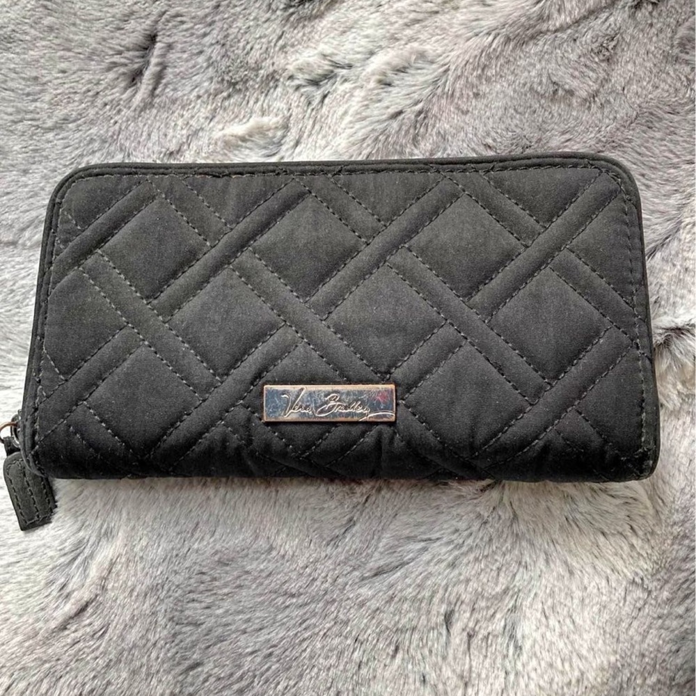Vera Bradley Black Georgia Cotton Wallet
